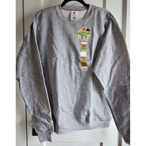 Vtg NWT Hanes ecosmart‎ men's crew sweatshirt Light steel  Sz L